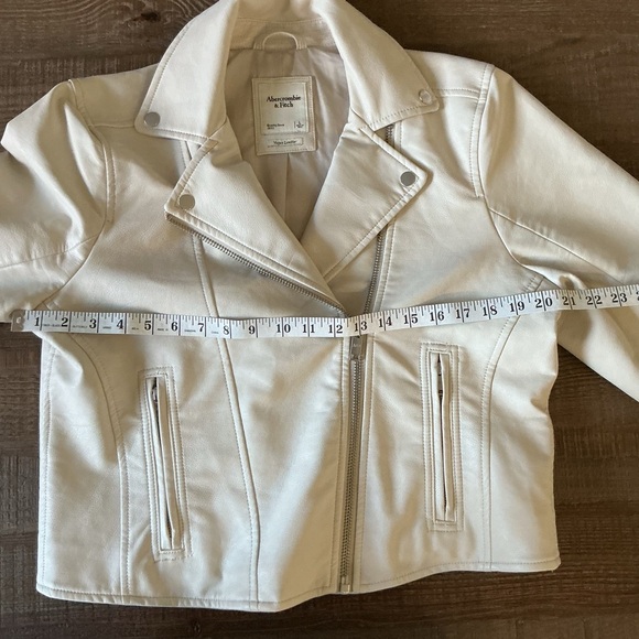 Abercrombie & Fitch Women's Vegan Leather Biker Jacket Size Large - Picture 9 of 11